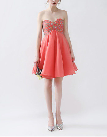 Jovani Empire Waist Sweetheart Mini/ Short Chiffon Homecoming/ Party Dress