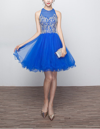 Hot Sleeveless Short Organza Open Back Homecoming/ Party Dress