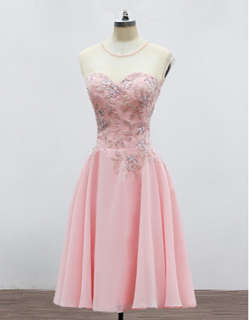 Modest Sweetheart Mini/ Short Chiffon Formal Homecoming/ Party Dress