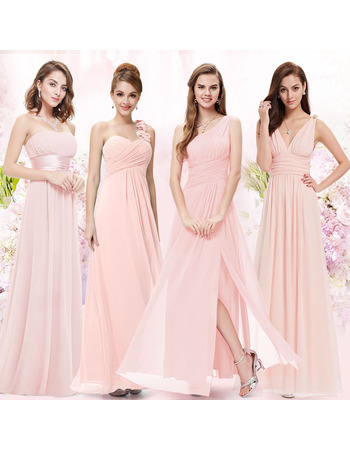 Elegant Long Chiffon Bridesmaid/ Wedding Party Dress with Different Styles