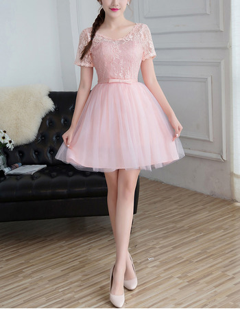 2022 New Style Mini/ Short Bridesmaid Dress with Short Sleeves