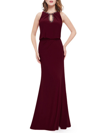 Inexpensive Full Length Chiffon Purple Formal Evening Dress