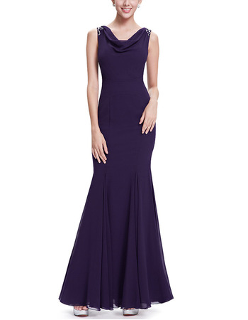 Inexpensive Mermaid FullLength Chiffon Formal Evening Dress