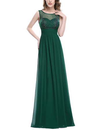 Affordable Sleeveless Floor Length Chiffon Formal Evening/ Prom Dress