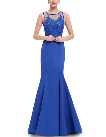 Inexpensive Mermaid Floor Length Satin Formal Evening Party Dress