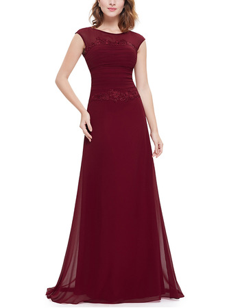 New Style Elegant A-Line Floor Length Chiffon Evening Party Dress