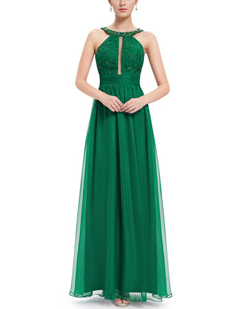 Style Floor Length Chiffon Evening/ Prom Dress with Straps