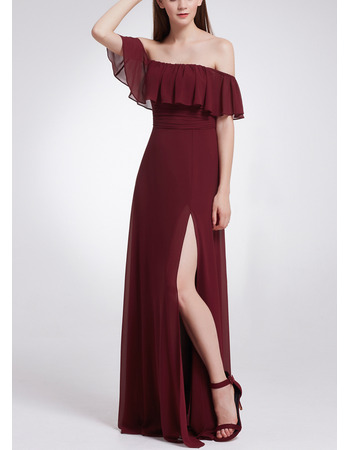 Top Designer Off-the-shoulder Long Chiffon Formal Evening Dress