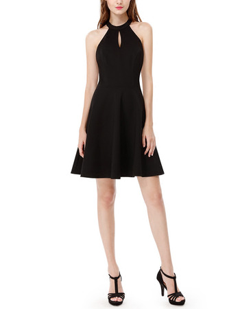 Inexpensive Halter Mini Backless Homecoming/ Little Black Dress