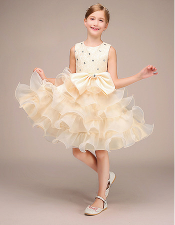 Little Girls Affordable Pretty Short Ruffle Skirt Flower Girl / Little Girl Party Dresses