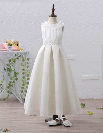 Lovely Style Tea Length Flower Girl / First Communion Dresses