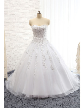 Classic Ball Gown Sweetheart Floor Length Wedding Dress