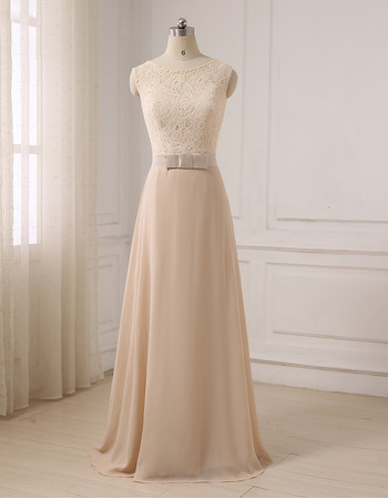 Style Sleeveless Floor Length Chiffon Lace Formal Evening Dress