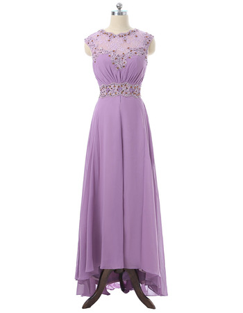 Stylish Elegant Sleeveless High-Low Long Chiffon Formal Mother Dress