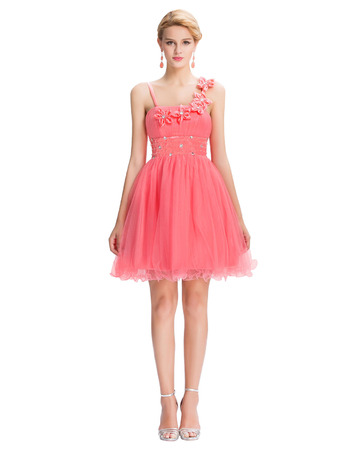 New A-Line Spaghetti Straps Mini/ Short Homecoming Dress