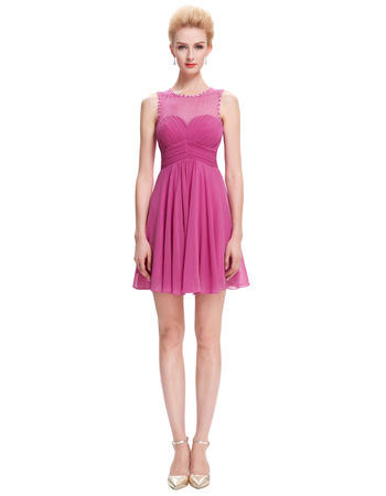 Classic Empire Mini/ Short Chiffon Homecoming/ Graduation Dress