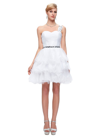 Girls One Shoulder Mini/ Short Homecoming/ Graduation Dress