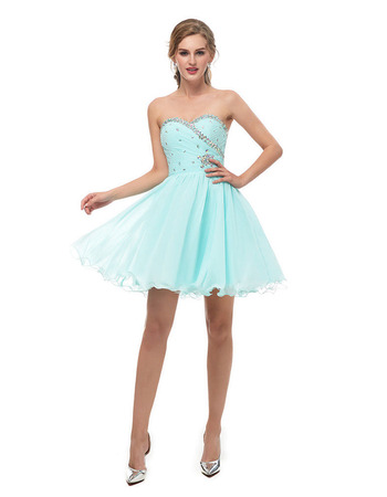 Girls A-Line Sweetheart Mini/ Short Homecoming/ Graduation Dress