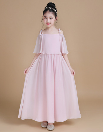 Stunning Off-the-shoulder Ankle Length Chiffon Junior Bridesmaid Dress