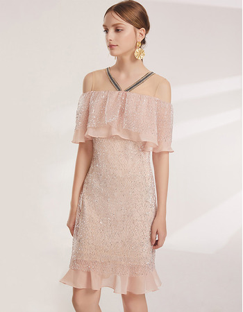 Inexpensive Off-the-shoulder Short Lace Cocktail/ Holiday Dress