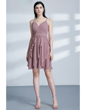 New Style Spaghetti Straps Short Chiffon Cocktail/ Holiday Dress