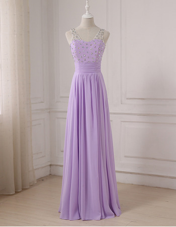 Elegant V-Neck Floor Length Chiffon Evening/ Prom/ Formal Dress