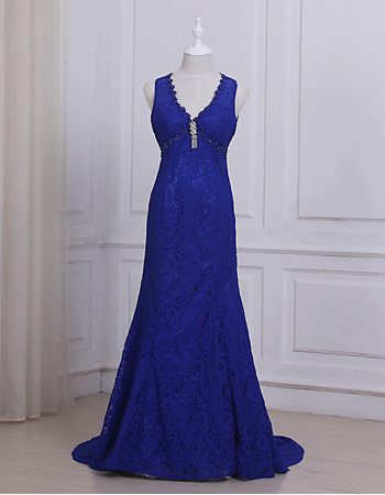 Sexy V-Neck Sleeveless Floor Length Lace Evening/ Prom/ Formal Dress