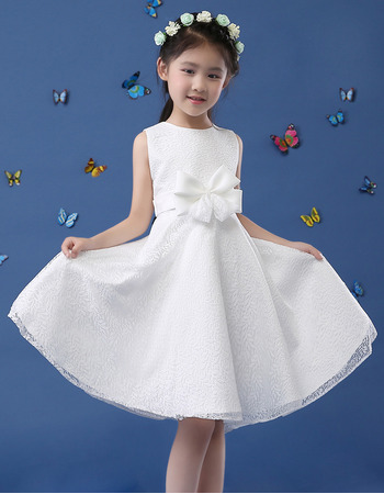 New Style A-Line Sleeveless Knee Length Lace Flower Girl Dress