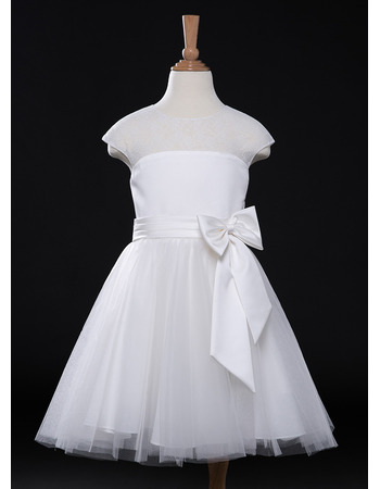 Custom A-Line Knee Length Organza Flower Girl Dress for Wedding