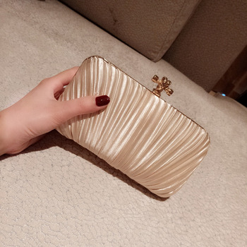 Satin Pleated Evening Handbags/ Purses/ Clutches