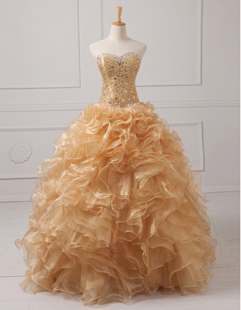 Affordable Ball Gown Sweetheart Floor Length Prom/ Quinceanera Dress