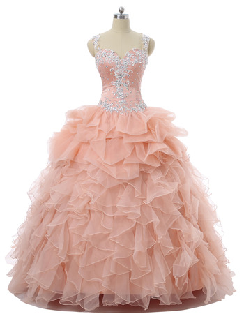 Custom Ball Gown Sweetheart Floor Length Prom/ Quinceanera Dress