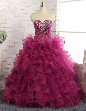Inexpensive Ball Gown Sweetheart Floor Length Prom/ Quinceanera Dress