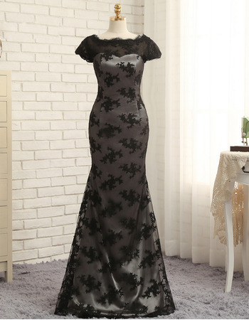 Affordable Mermaid Floor Length Lace Black Prom/ Formal Dress