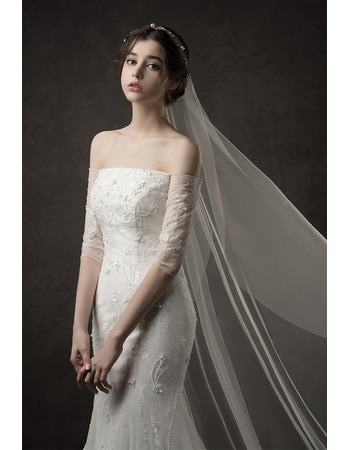 Mermaid Off-the-shoulder Long Wedding Dresses with Sleeves