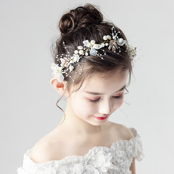 Pearl Flower Girl Hoop Hairband Headband Hair Accessory for Wedding