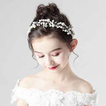 Cute Kids Girls Pearl Hairband Headband Hair Accessory for Wedding