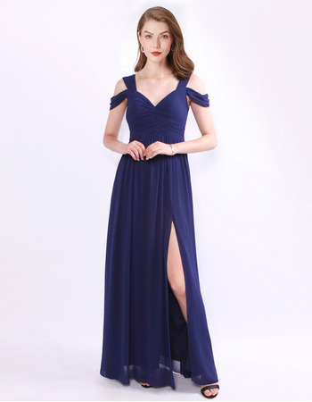 Sexy Floor Length Chiffon Evening/ Prom/ Formal Dress with Straps