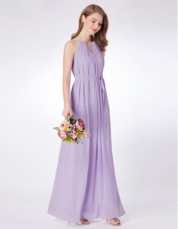 Style Floor Length Chiffon Evening/ Prom/ Formal Dress with Belt