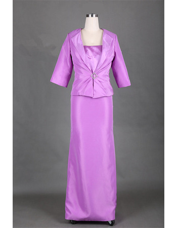 Custom Floor Length Satin Mother Dress with Jackets for Wedding