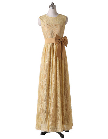 Custom Sleeveless Floor Length Lace Mother Dress for Wedding