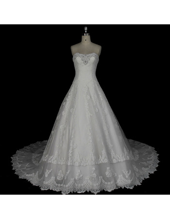 New Style A-Line Sweetheart Floor Length Organza Wedding Dress