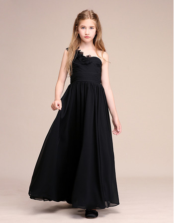 Affordable One Shoulder Junior Bridesmaid Dress