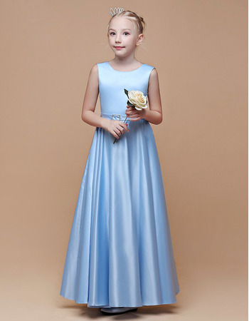 Stunning A-Line Satin Junior Bridesmaid Dress