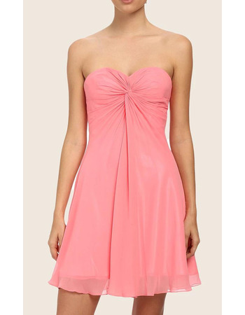 Simple Sexy Sweetheart Sleeveless Chiffon Short Homecoming Dress