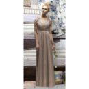 Affordable Sheath V-Neck Long Bridesmaid Dress/ Affordable Sexy Chiffon Maid of Honor Dress