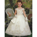 Retro Ball Gown Off-the-shoulder Taffeta First Communion Dress