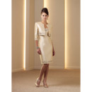Classic Knee Length Beaded Satin Mother of the Bride/ Groom Dress Outfits