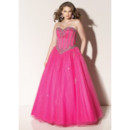 Classic Princess Ball Gown Strapless Sweetheart Long Organza Plus Size Prom Dress