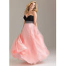 Affordable A-Line Sweetheart Floor Length Organza Plus Size Evening Dress